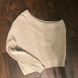 NWT. One shoulder sweater. Cream. Size S